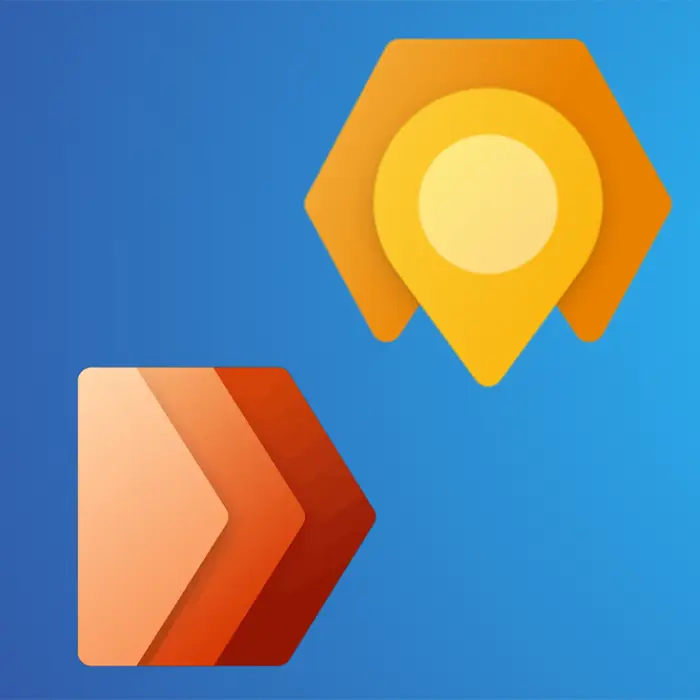 Yellow location and orange arrow icons, symbolizing navigation in Dynamics 365